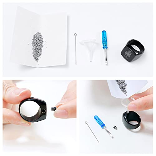 Tree of Life Cremation Urn Men Rings,Hold Loved Ones Ashes for Funeral Keepsake,Memorial Jewelry,with Tool (7)