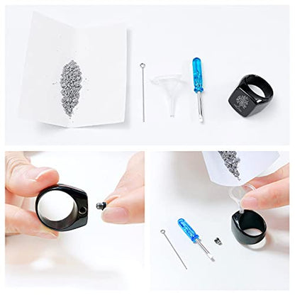 Tree of Life Cremation Urn Men Rings,Hold Loved Ones Ashes for Funeral Keepsake,Memorial Jewelry,with Tool (7)