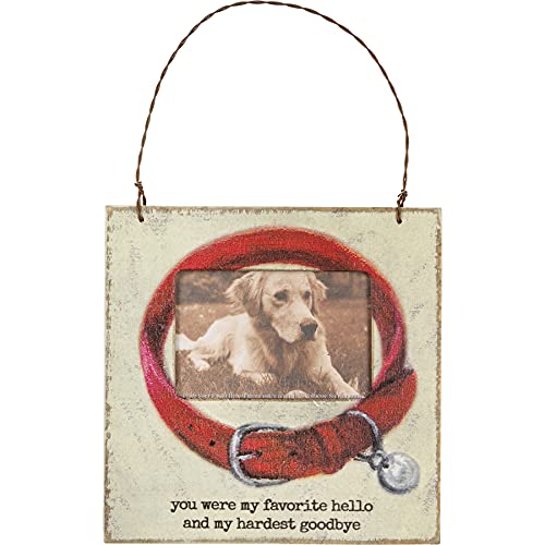 Primitives by Kathy Mini Frame - My Favorite Hello My Hardest Goodbye Hanging, standing magnetic dog memorial