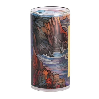 Dicksons, Classic Hymns, Inspirational Christian, Medium, 8 inch Tall Glass Holder, Full Wrap Print, Includes LED 3 inch Round Pillar Candle, It is Will with My Soul