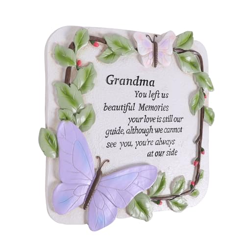10 Inch Resin Memorial Garden Stone, Outdoor Decor, Sympathy Garden Marker, Sympathy Gift for Loss of Mom, Remembrance of Beloved Mather (Grandma) - style: Grandma