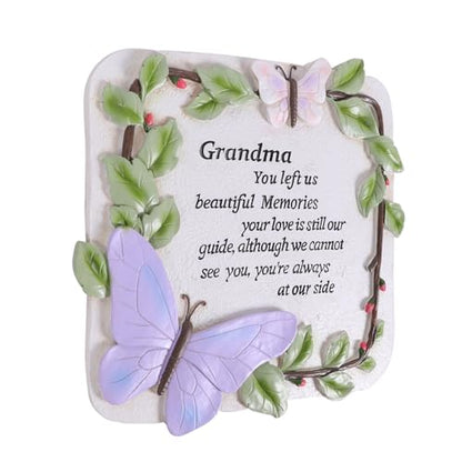 10 Inch Resin Memorial Garden Stone, Outdoor Decor, Sympathy Garden Marker, Sympathy Gift for Loss of Mom, Remembrance of Beloved Mather (Grandma) - style: Grandma
