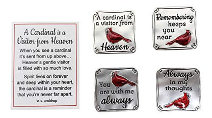 Ganz A Cardinal is a Visitor from Heaven Charm Pocket Token with Story Card ~ Remembrance Memorial (Quote May Vary); 1 Token only