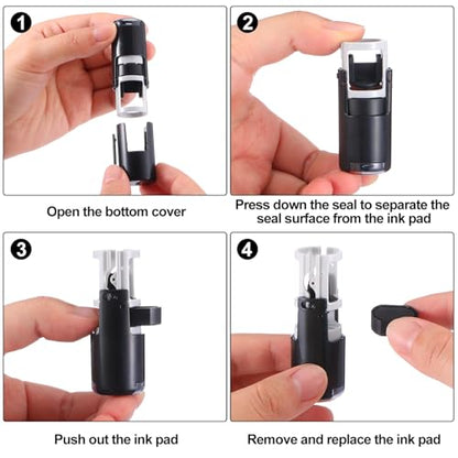 Supervitae 2 Pack Koala Print Stamps Ink Stamper | Mini Self Inking Stamps for Party Educational Activities Craft Supplies - color: Black, style: Koala