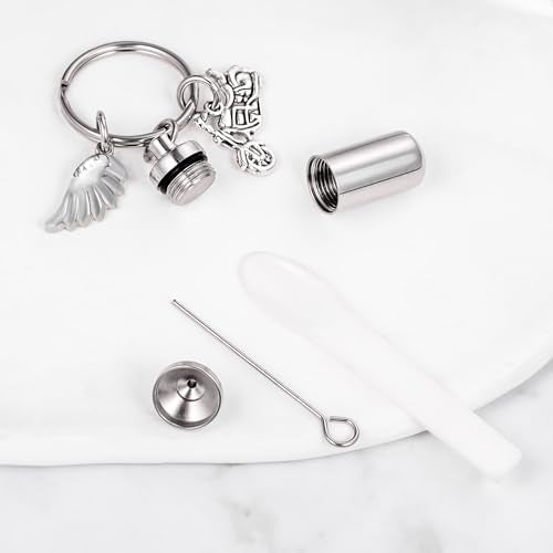Gredstar Cremation Urn Keychain for Ashes, Cylinder Memorial Keepsake - color: Motorcycle