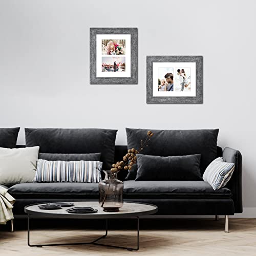 8x10 Collage Frame, 2 Open 4x6 Photo Frame Collage for Wall - color: Grey, size: 8x10 - (2 open4x6）