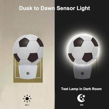 American Football Night Light Popular Sports Play Soccer Ball LED Dusk to Dawn Plug-in Nightlight Auto Sensor for Bedroom Bathroom Hallway Living Room - color: Football Soccer Ball