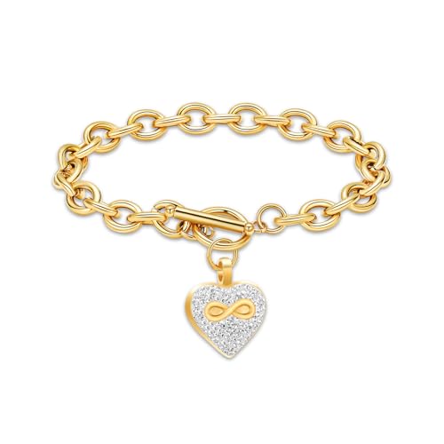 zeqingjw Infinity Heart Cremation Bracelet for Ashes - Stainless Steel Urn Bangles for Pet/Human Ashes - Memorial Keepsake Ash Jewelry - color: Gold