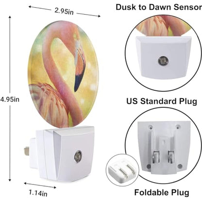 Pink Flamingo Night Light Tropical Animal Bird Bent Beautiful Neck Plug-in Nightlight Energy Saving 0.5W LED Lighting for Boys Girls Men Women - color: Beautiful Flamingo