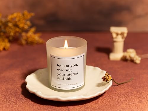 Get Well Soon Gifts for Women,mom,Grandma,Daughter,Sister,Friends,Coworkers.Look at You evicting Your Uterus Soy Candle,Hysterectomy Gift,Surgery Recovery Gifts for Friends - color: Look at You, Evicting Your Uterus and Shi*t