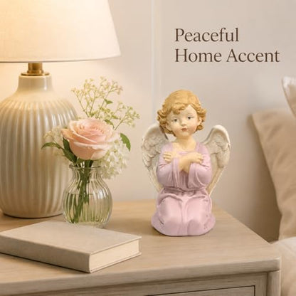 5.32 Inch Praying Angel Figurine, Resin Guardian Statue | Painted Keepsake For Mom, Daughter, Sister, Friend, Prayer Corners, Shelves, Desks, Nightstands And Sympathy Gifts - size: 5.32"H