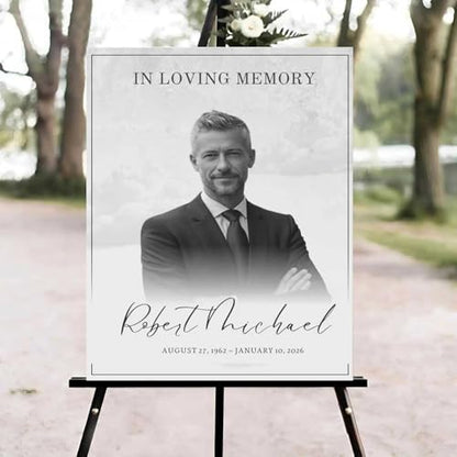 Celebration of Life Welcome Sign, Printable Funeral Welcome Sign, in Loving Memory Sign, Celebration of Life Funeral Sign, Celebration of Life Sign, Memorial Sign with Photo #Ki1 - color: Version #11