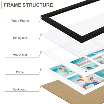 Vittanly 15x17 Collage Picture Frame, Displays 7Pcs 4x6 Pictures, Black - color: Black, size: 15x17