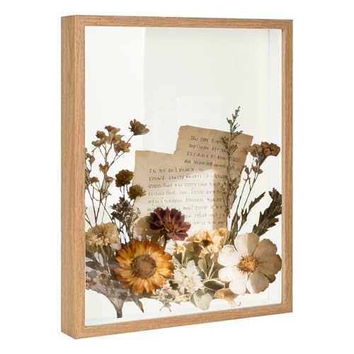 11x14 Shadow Box Frame, Memory Display Case for Keepsakes, Photos | Durable Engineered Wood Shadow Box, 1.2" Deep, For Flowers, Photos, Tickets & Medals. Wall-Mountable Or Stands On Table/Shelf - color: Natural, size: 11×14