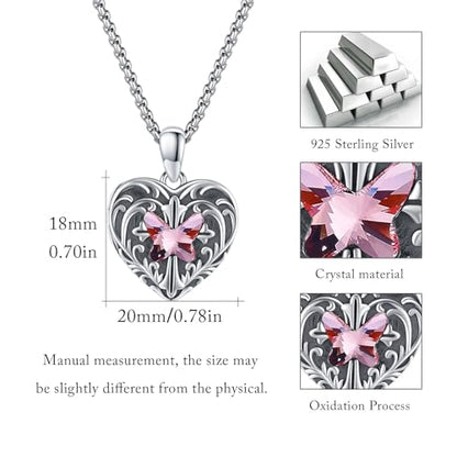 TUGHRA Mother's Day Gifts Gold Locket Necklaces for Women, 925 Sterling Silver Heart Photo Lockets Memorial Keepsake Jewelry Gift for Mom, Wife, Daughter - style: 2224-Light Pink