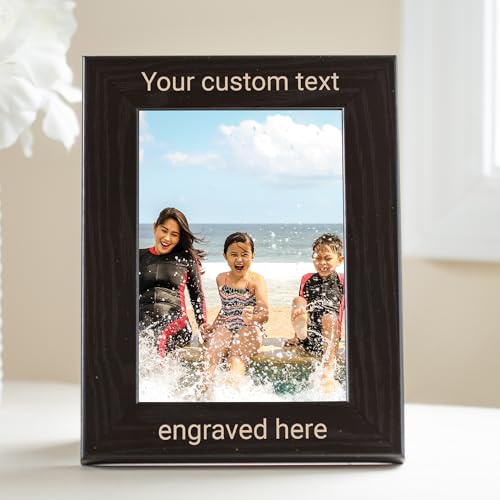 Lifetime Creations Custom 8x10 Vertical Picture Frame, Black Wood | Matte finish, glass front, easel back; add your own text; tabletop or wall; anniversary, wedding, memorial gift