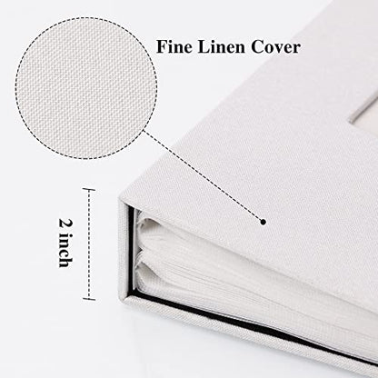 Vienrose 4x6 Photo Album,300 Pockets,Linen Cover with Window,White | Linen Hardcover, Slip In Photo Book, Family Memory Album, Travel Keepsake - color: White, size: 300 Pocket