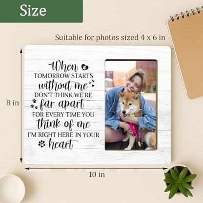 Dog Gifts Memorial Picture Frame Loss of Dog, Pet Memorial Gifts, When Tomorrow Starts Without Me Wooden Picture Frames - color: When