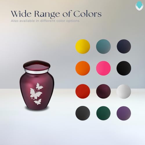 Embrace Keepsake Personalized Butterfly Cremation Urns for Human Ashes I Cherry Purple Funeral Urn for Men and Women with Double Side Engraving I 3.5 lbs - color: Cherry Purple