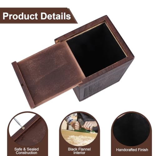 Wooden Cremation Urn with Satin Bag for Burial | Tree of Life Decorative Funeral Memorial Urns Box for Human Ashes Men Women Child or Pet Cat Dog, (222 Cubic Inch)