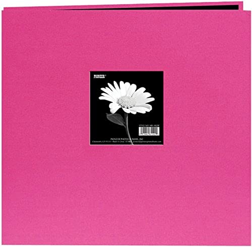Pioneer 8 Inch by 8 Inch Post Bound Fabric Frame Cover Memory Book, Bright Pink - color: Bright Pink, size: 8"x8"