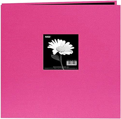 Pioneer 8 Inch by 8 Inch Post Bound Fabric Frame Cover Memory Book, Bright Pink - color: Bright Pink, size: 8"x8"