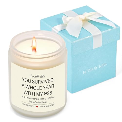 1 Year Anniversary Candle Gifts for Girlfriend, Boyfriend, Couple | Anniversary Wedding Gifts for Birthday Valentine's Day Gift for Wife Husband, Romantic Gift, Lavender Scented Candle - color: 1 Year Anniversary Candle Gifts