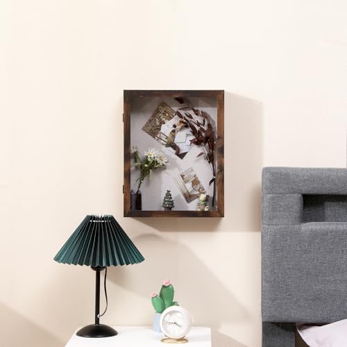 Muzilife 11x14 Shadow Box Picture Frame, 2.16 Deep, HD Glass, Honey Brown - color: Honey Brown, size: 11x14