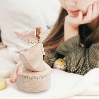 Angel Music Box Sculpted Hand-Painted Musical Figure Gifts for Mom and Daughter