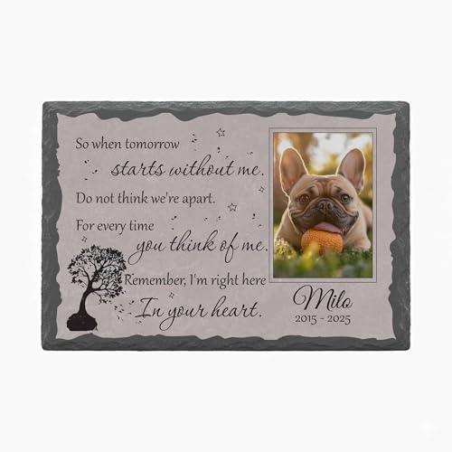 Personalized Photo Pet Memorial Stone for Dogs Cats - color: Memorial 7