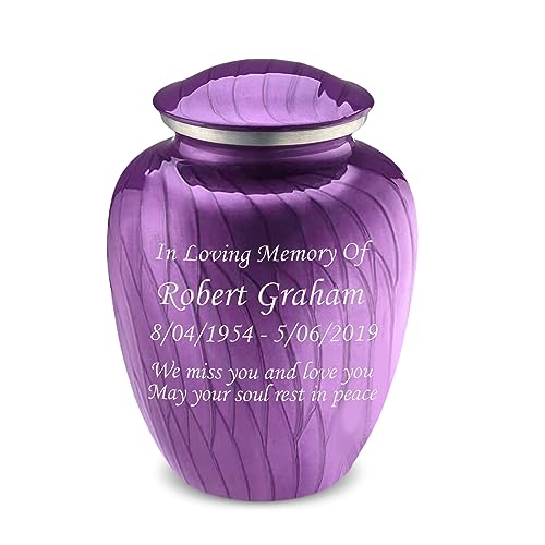 Geturns Embrace Adult Personalized Cremation Urns for Human Ashes I Large Pearl Purple Funeral Urn for Men and Women I 200 lbs - color: Pearl Purple