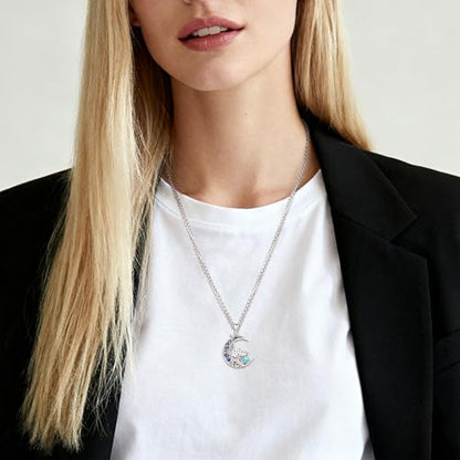 Sterling Silver Tree of Life Necklace for Women Oval Family Tree Necklace Abalone Shell Moonstone Pendant Mother Day Necklace for Mom Tree of Life Jewelry - style: Tree of Life-Mushroom-Turquoise
