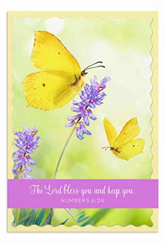 DaySpring - Anniversary Butterflies - 4 Floral Butterfly Designs Assortment with Scripture - 12 Anniversary Boxed Cards & Envelopes (U0063)