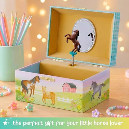 Giggle & Honey® Musical Horse Jewelry Box for Girls | Music Boxes for Little Girls, Toddler Jewelry Box for 4 Year Old Kids, Toys for Toddlers, Birthday Gifts for Kids 5-9 Years - style: Horse