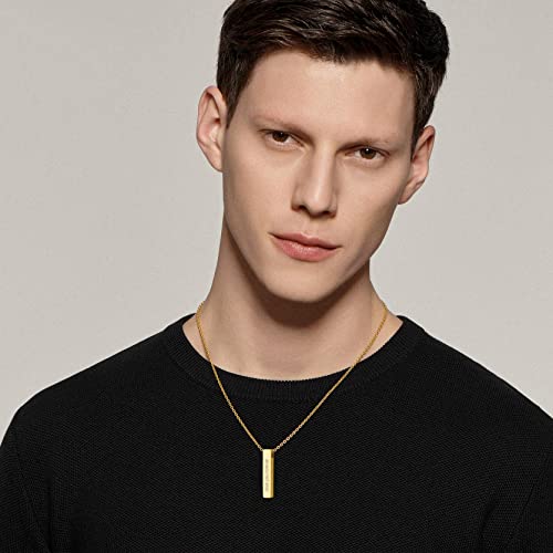 GOLDCHIC JEWELRY Urn Necklaces for Ashes, Stainless Steel Pet/Cross/Birthstone/Tree of Life Personalized Keepsake Memorial Jewelry for Women - color: Cube - 18k Gold Plated, style: No Engraving