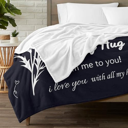 Memorial Blanket, Sympathy Blanket for Loss Loved One, Hug from Heaven Gifts, Best Bereavement Condolences Gifts, in Memory of Dad Mom Grandma Grandpa Wife, 60"x50" Black - color: Black