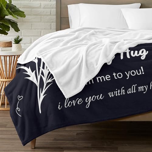 Memorial Blanket, Sympathy Blanket for Loss Loved One, Hug from Heaven Gifts, Best Bereavement Condolences Gifts, in Memory of Dad Mom Grandma Grandpa Wife, 60"x50" Black - color: Black