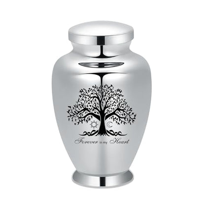 shajwo Large Cremation Urn for Ashes Human Adult Female Male Stainless Steel Tree of Life Urn for Human Ashes for Women Men Memorial Burial Funeral Decorative Urns for Ashes Keepsake Up to 220 IBS