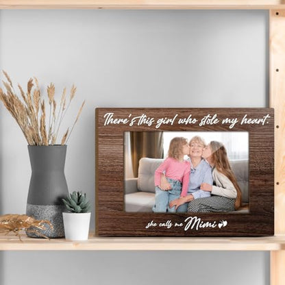 Grandmother Gifts Wooden Photo Display Picture Frames for Desk Grandchildren Pictures Frame Grandma Photo Frame for New Baby New Grandma Gifts First Time Pictures Gift Picture Frames 4x6 - Jk0259 - color: XK18