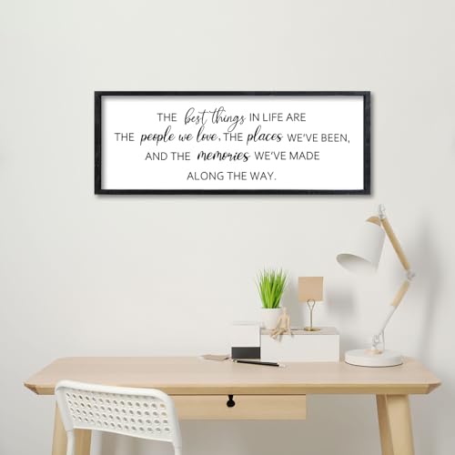Comurdyo The Best Things in Life Sign, 32"×12", Black - color: Memories (Black), size: 32"L x 12"W