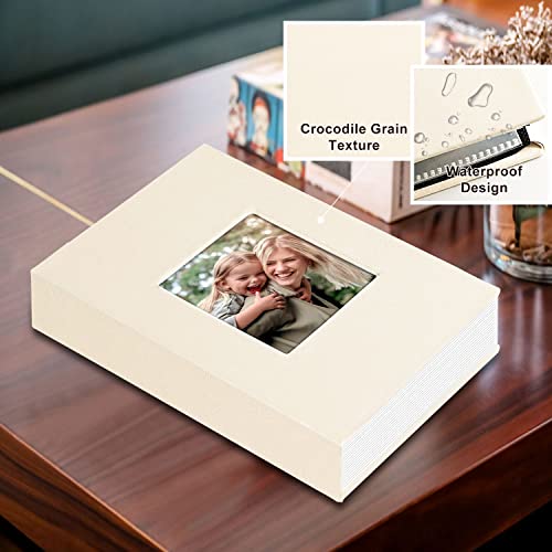 Ywlake Photo Album 4x6 50 Pockets 2 Packs, Small Mini Capacity Leather Photo Albums, Each Pack Holds 50 Top Loader Vertical Only Pictures Beige - color: Beige, size: 50 Photos/2PK