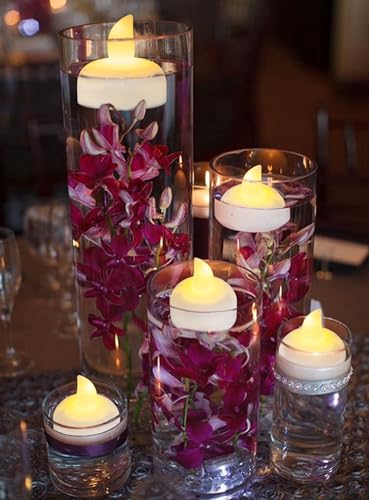 12 Pack Flameless Outdoor Waterproof LED Floating Tea Lights - color: Warm White-12Pack