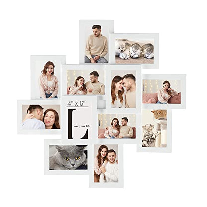 SONGMICS 12-Pack 4 x 6 Collage Picture Frames with Glass Front - color: Cloud White, size: 12 Pack