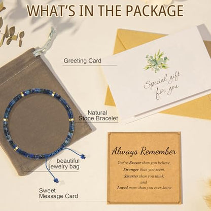AGOT Daughter in Law Bracelets Gifts: Dear Daughter in Law Birthday Gifts from Mother in Law - color: Lapis Lazuli-Always Remember