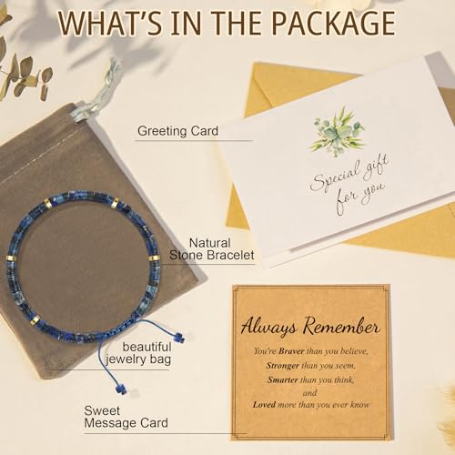 AGOT Daughter in Law Bracelets Gifts: Dear Daughter in Law Birthday Gifts from Mother in Law - color: Lapis Lazuli-Always Remember