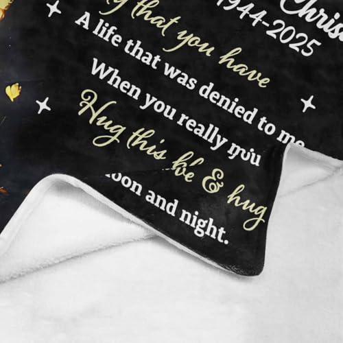 Custom Memorial Blanket with Photo - Sympathy Gift for Loss of Loved One - color: Style 22