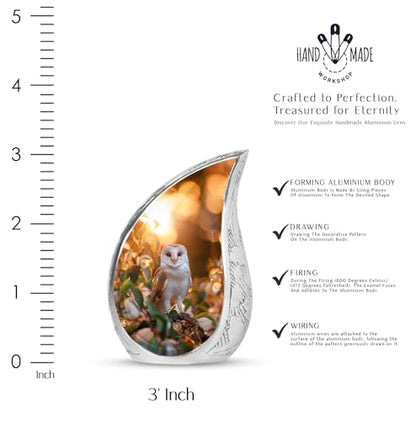 Owl Urn - Tear Drop Urns for Ashes - Urn for Human Ashes - Cremation Urns for Men - Cremation Memorial (3 inch Pack of 2) - size: Keepsake-2