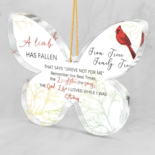 Comforting Memorial Butterfly - Sympathy Gift for Loss of Mother, Father, or Loved One, Graceful Hanging Decoration for Wall, Tree, or Car to Honor Their Memory - color: Limb