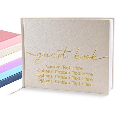 Promot Personalized Guestbook (Champaigne Beige) - 110 Lined Pagess - color: Champagne Beige