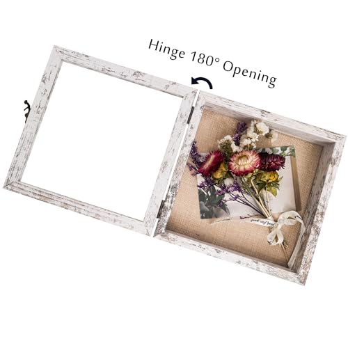 Small Wall Mounted Shadow Box Frame 8x8 with Real Glass,White - color: White, size: 8*8